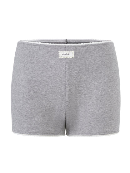 Silver-Filament Knit Low-Waist Shorts