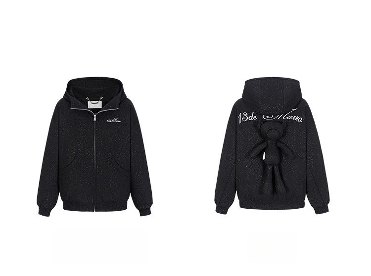 Glitter Zip-Up Hoodie