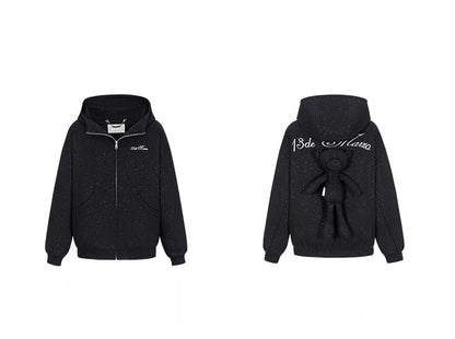 Glitter Zip-Up Hoodie