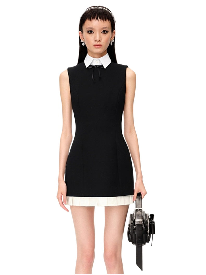 Ruffled Wool-Blend Sleeveless A-Line Dress