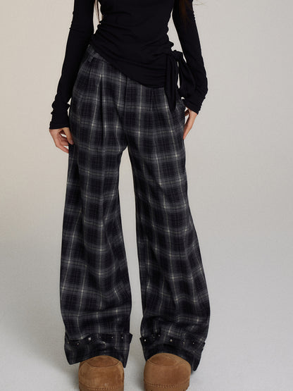 Cuffed Hem Studded Casual Pants