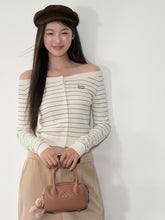 Striped Knit One-Shoulder Top - CHINASQUAD