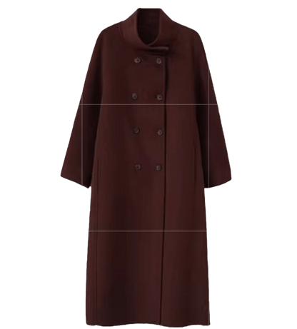 Stand-Collar Long Wool Coat