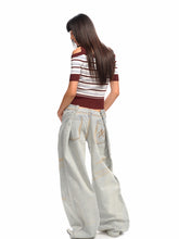 One-Shoulder Halter Neck Color-Block Striped T-shirt - CHINASQUAD