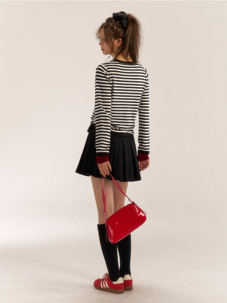 Casual Striped Colorblock Knit Long-Sleeve Turtleneck