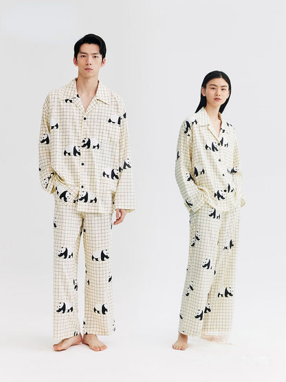 Panda Patterned Tencel Pajamas