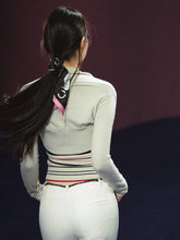 Striped Contrast Hand-Sewn Button Tube Top & Shrug Set - CHINASQUAD