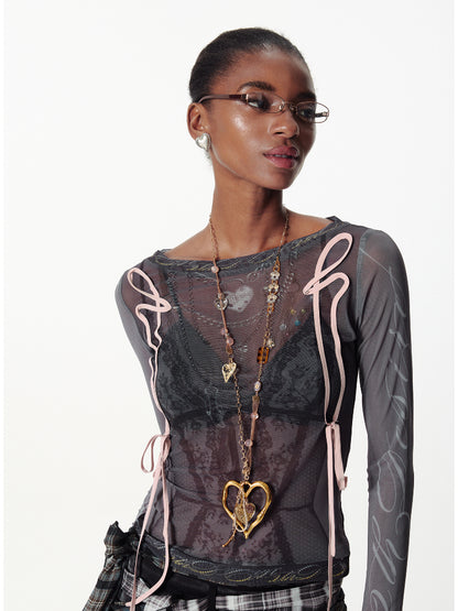 Lace Mesh Layered T-shirt