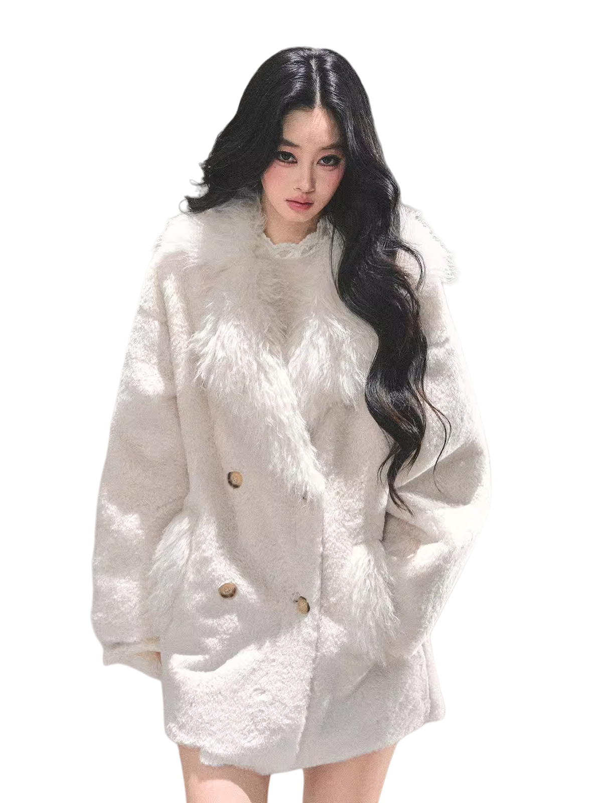 Shearling-Style Faux Fur Winter Coat