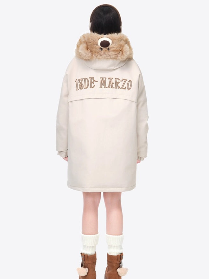 Faux Fur Collar Parka Down Coat