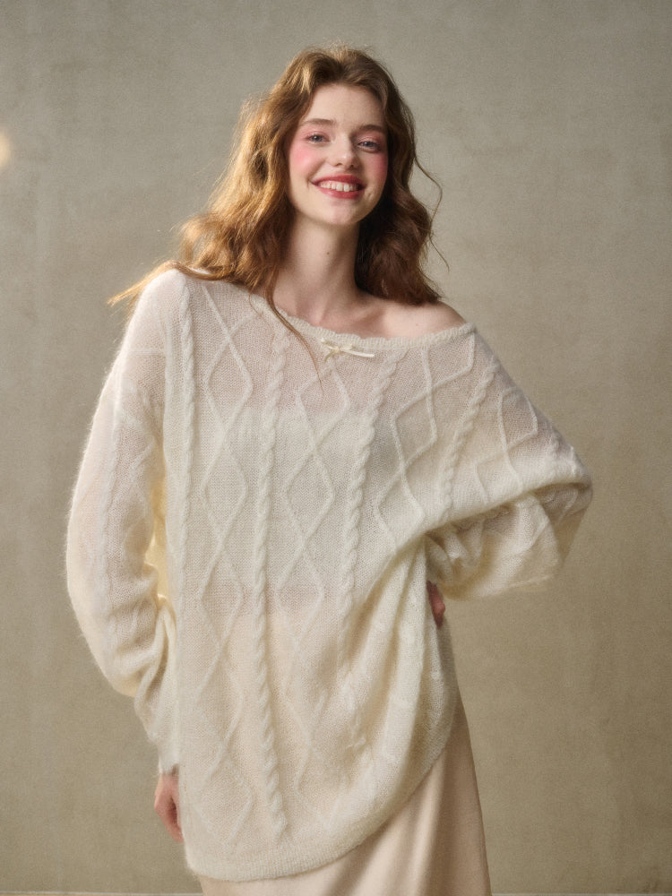 Pearl Mohair Knit Sweater