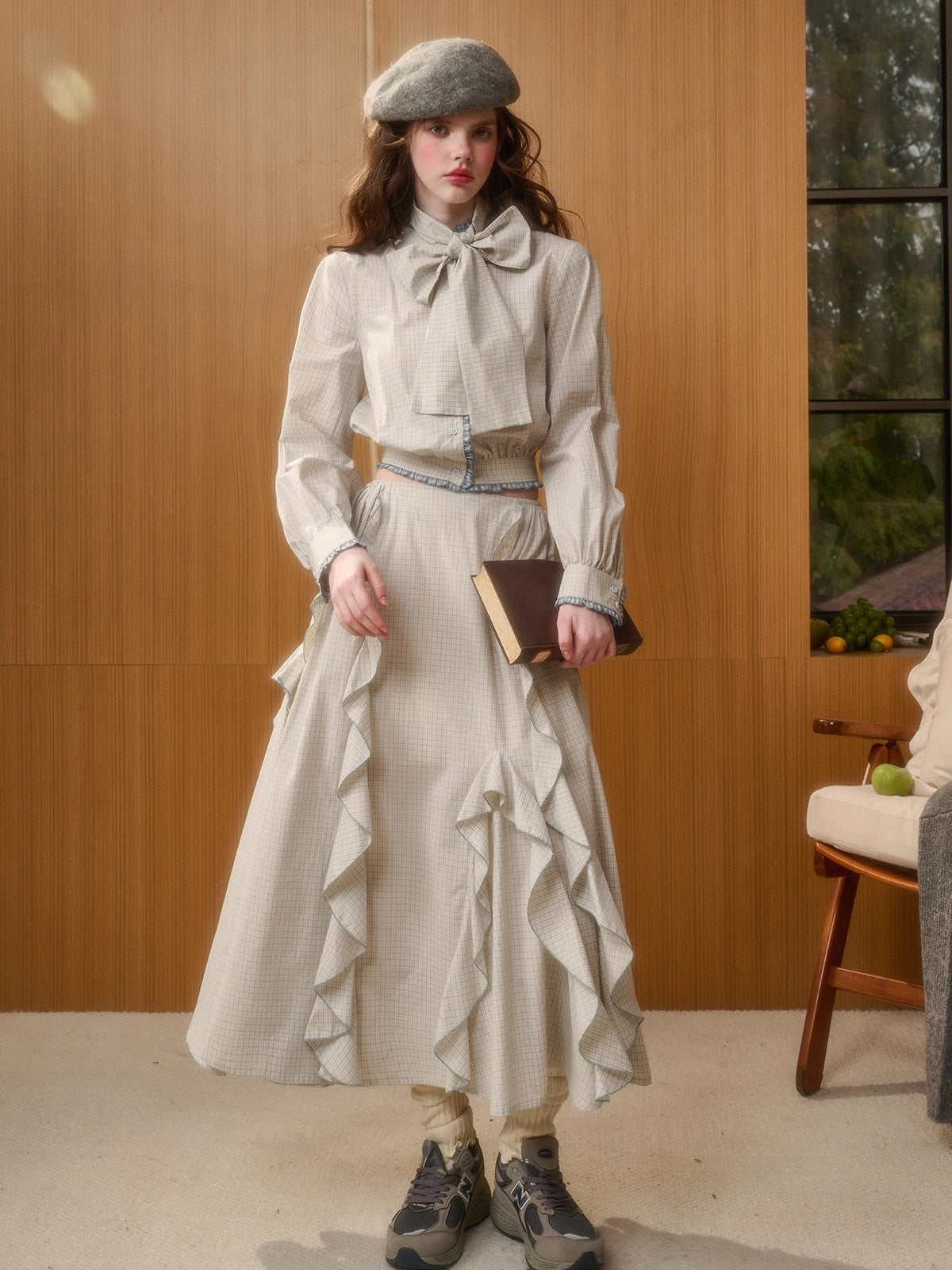 Organic Cotton Gingham Blouse Set