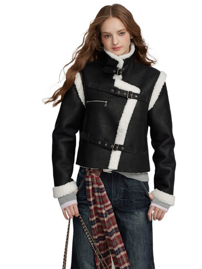 Faux Shearling Short Jacket