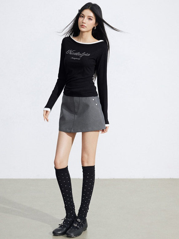 Rhinestone Embellished Slim-Fit T-Shirt