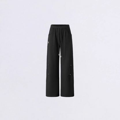 Sculpted Drape Curved-Leg Wide Pants