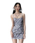 Purple Gray Blue Plaid Camisole Dress - CHINASQUAD