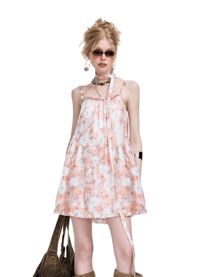 Pink Floral A-Line Camisole Dress