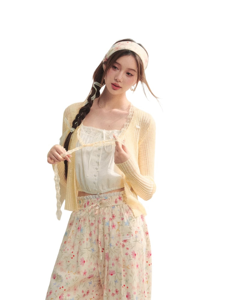 Lace Trim Knit Cover-Up - CHINASQUAD
