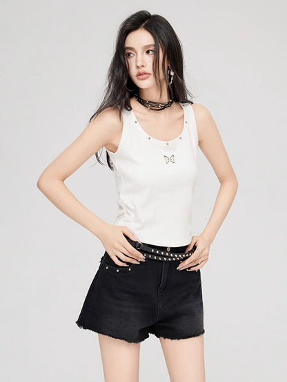 Butterfly Charm U-Neck Tank Top