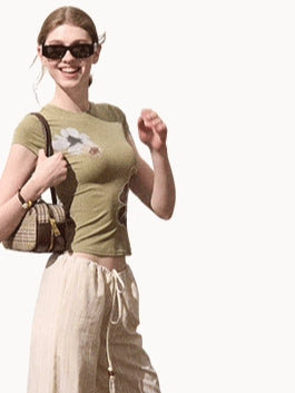 Slim-Fit Floral Print Short-Sleeve T-Shirt