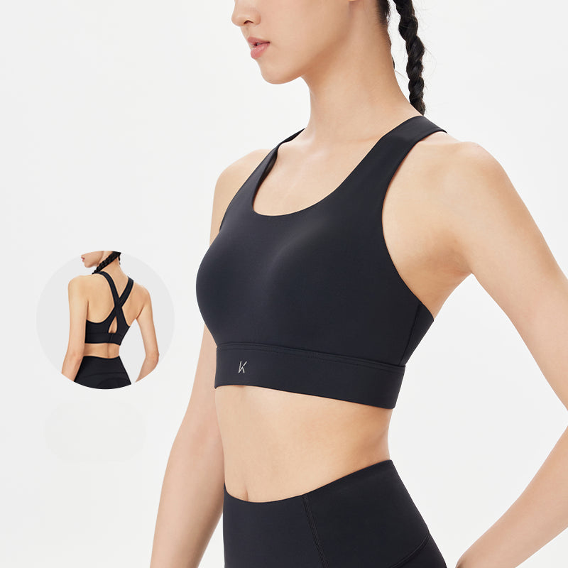 Integrated Molded Cups Cross-back Sports Bra