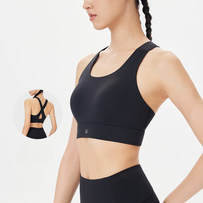 Integrated Molded Cups Cross-back Sports Bra