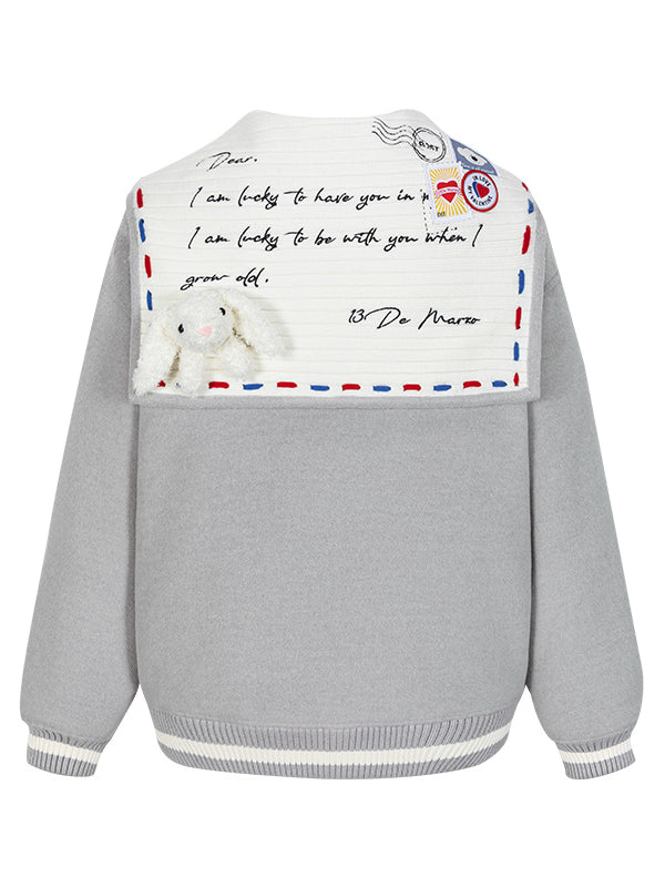 Love Letter Tweed Baseball Jacket