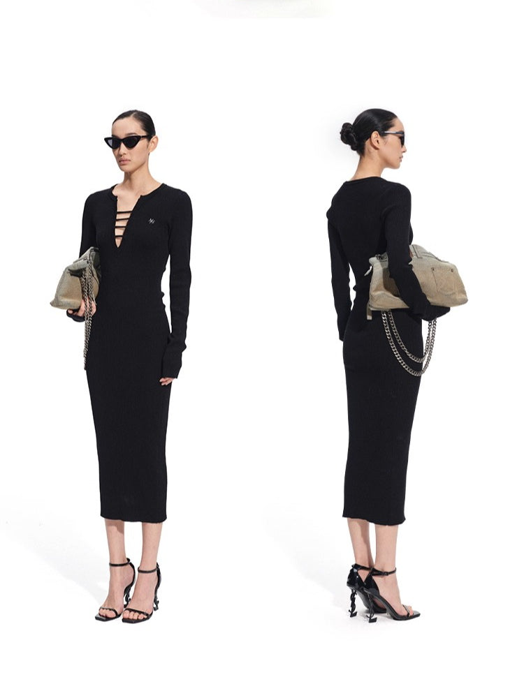 Trace Wool Blend Bodycon Dress