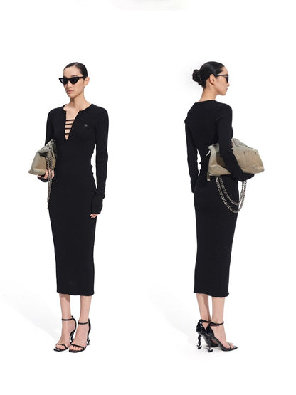 Trace Wool Blend Bodycon Dress