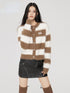 (Final Sale) Black & Brown Striped Cardigan - CHINASQUAD