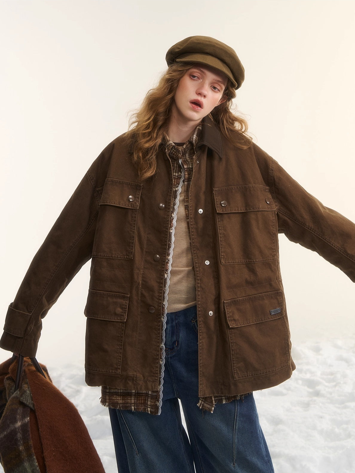 Duck Down Cinched-Waist Puffer Jacket