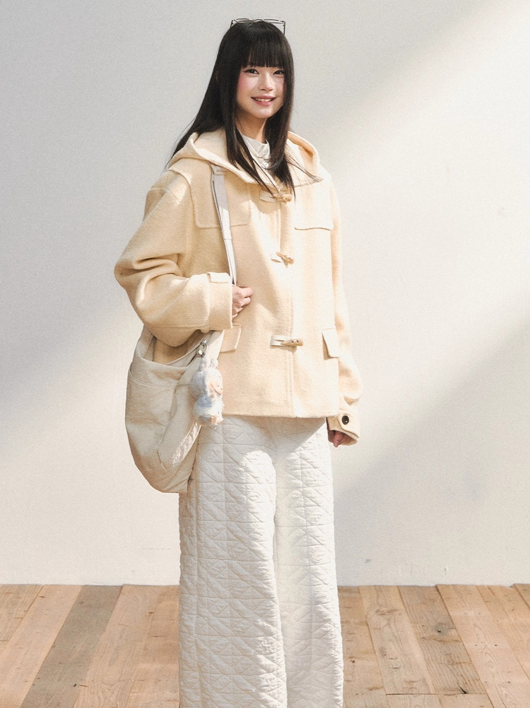 Two-Tone Wool Duffle Jacket