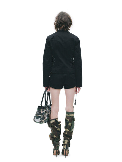 Vintage Washed Punk Grunge Drawstring Hot Shorts