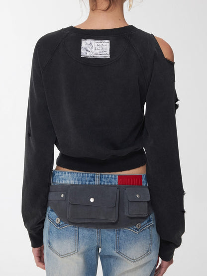 Vintage Suede Multi-Pocket Utility Waist Bag