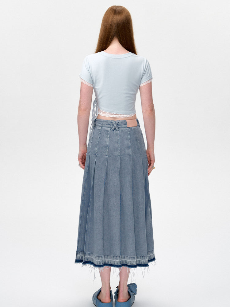 Pleated Vintage Long Skirt