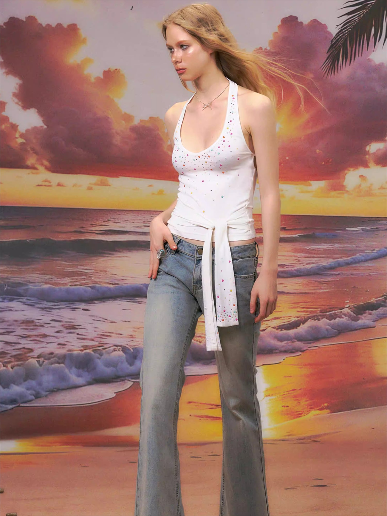 Crystal-Embellished Tencel Wool Camisole