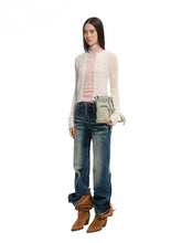 Alpaca Mohair Slim Fit Hollow-out Knit Blouse - CHINASQUAD