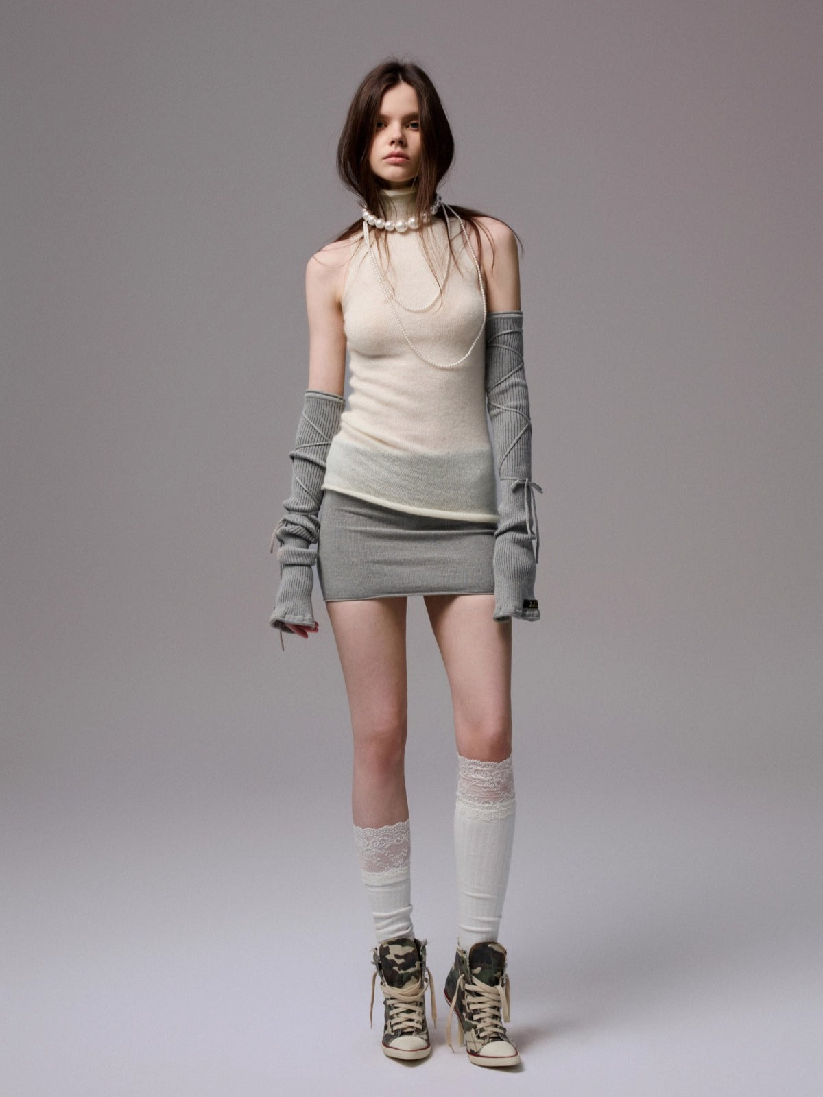 Mohair Sleeveless Turtleneck