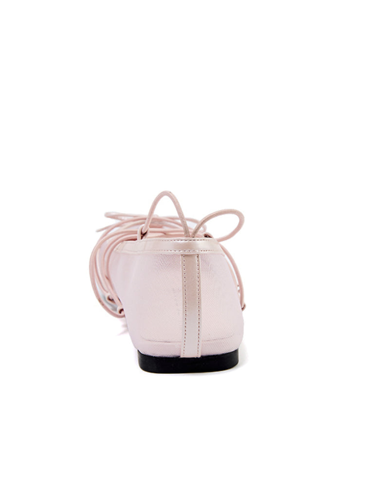 Sheepskin Microfiber Mesh Strap Mary Jane Flats