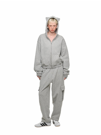 Cat Paw Cargo Long Sweatpants