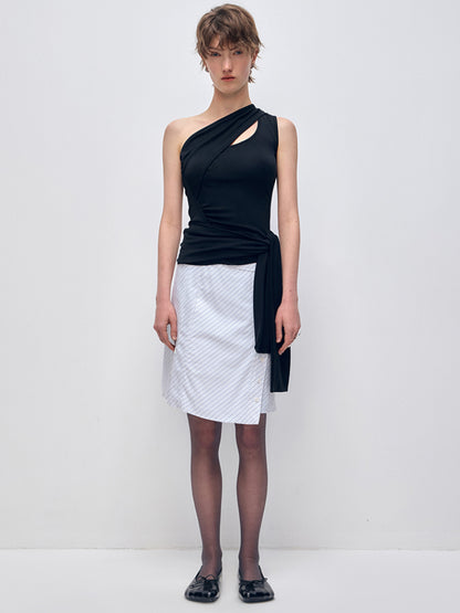 Irregular Slanted Single Shoulder Vest