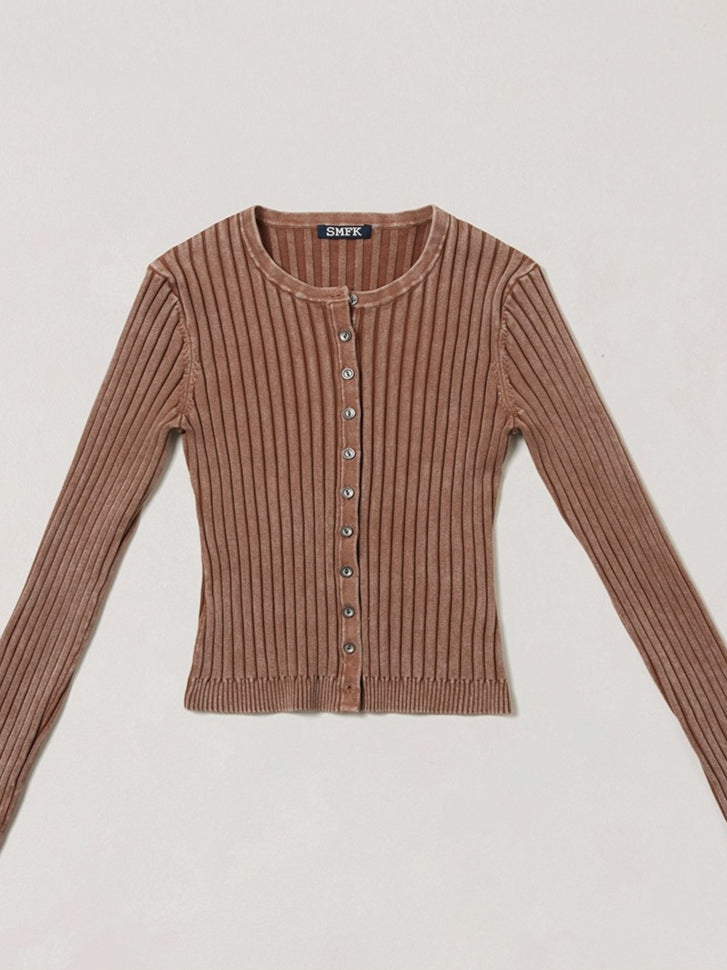 Wild Retro Ribbed Knit Cardigan