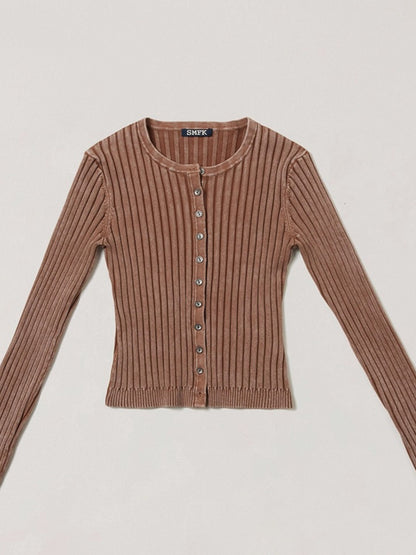 Wild Retro Ribbed Knit Cardigan