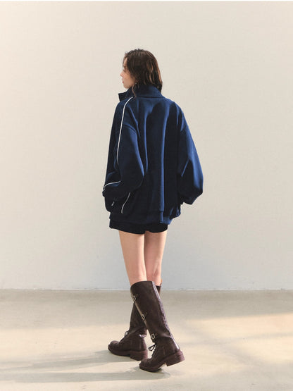College Sports Zip-up Hoodie Cardigan
