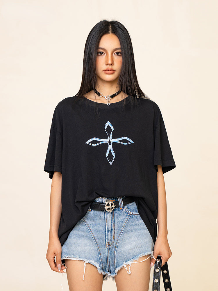 Compass Cross Vintage Tee - CHINASQUAD