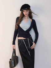Fake Two-Piece Color-Blocked Strappy T-Shirt - CHINASQUAD