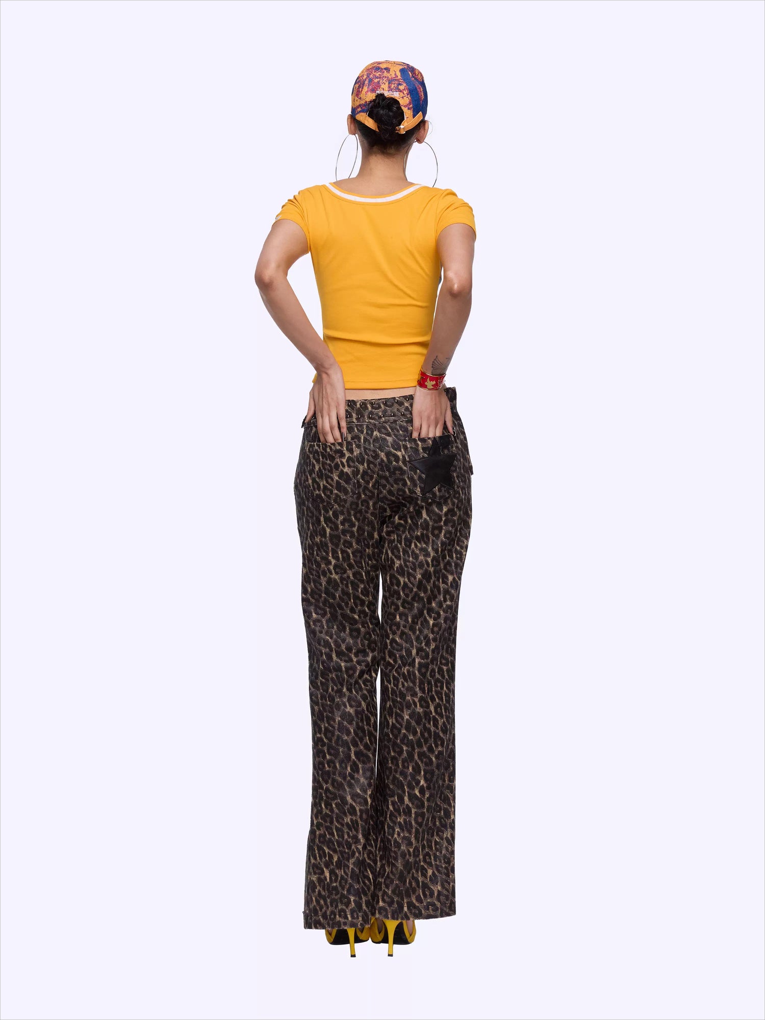 Retro Racing Print Layered-Look Patchwork T-Shirt