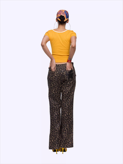 Retro Racing Print Layered-Look Patchwork T-Shirt