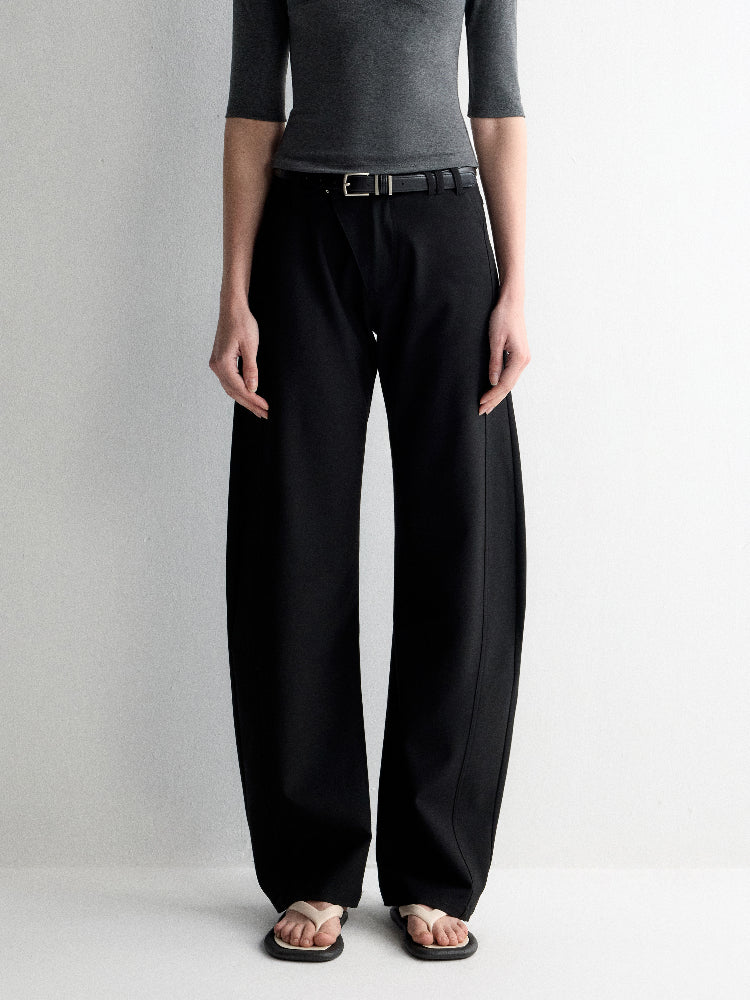 Cross-Design Low-Waisted Casual Pants