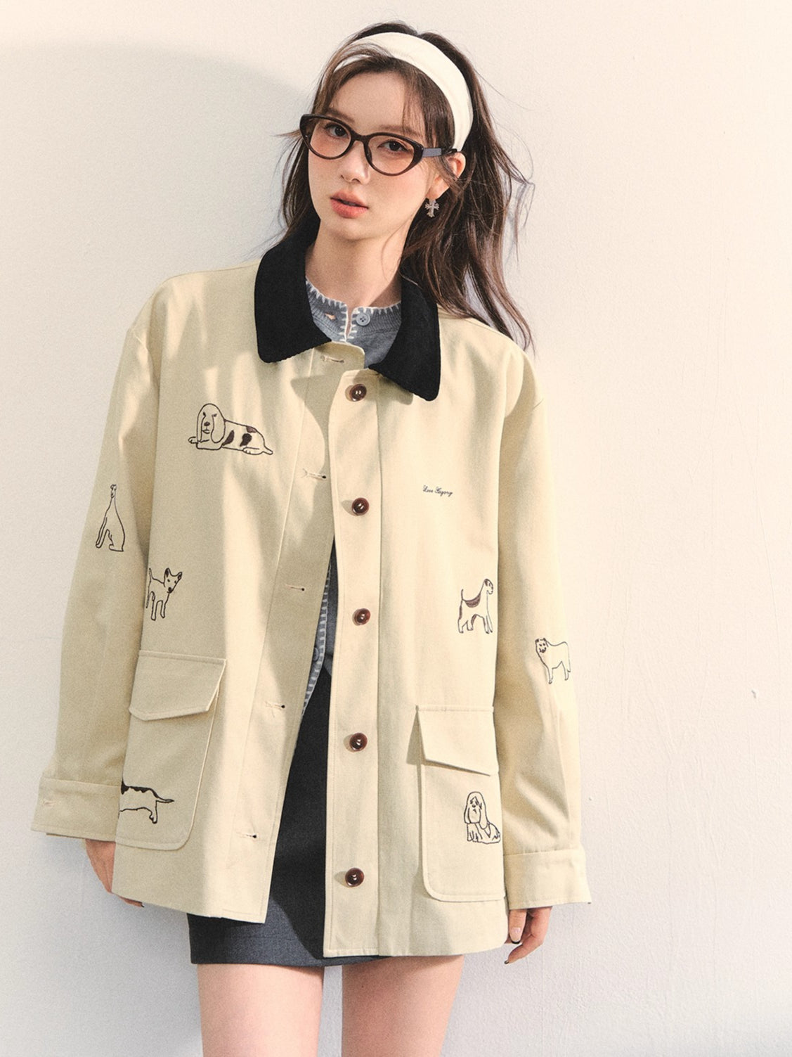 Barn Style Puppy Embroidery Jacket